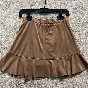 Suede mini skirt